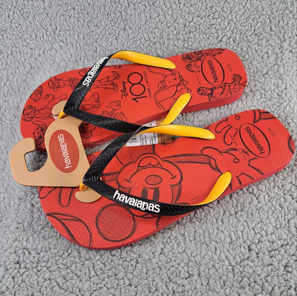 Havaianas Flip Flops Disney 100 Years Of Wonder Red Sz 11/12